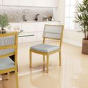 Ver imagem 2 de Cadeira Milena Madeira Maciça Assento Estofado Encosto de Tela Sintética Linho Cinza 407