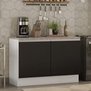 Ver mais imagens de Balcão de Pia Madesa Glamy 120cm 2 Portas Tampo Branco Preto