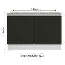 Ver imagem 2 de Balcão de Pia Madesa Glamy 120cm 2 Portas Tampo Branco Preto