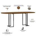 Ver imagem 3 de Mesa Retangular Alina 200cm Cinamomo Preto com 8 Cadeiras Barcelona N01 Couríssimo Preto Linho
