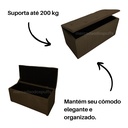 Ver imagem 3 de Bau Solteiro Suede Pé de Cama Guarda Volumes Assento - Marrom