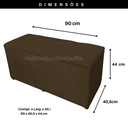 Ver imagem 2 de Bau Solteiro Suede Pé de Cama Guarda Volumes Assento - Marrom