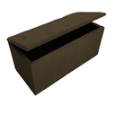 Ver imagem 1 de Bau Solteiro Suede Pé de Cama Guarda Volumes Assento - Marrom