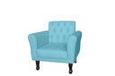 Ver imagem 1 de Poltrona Decorativa Classic Suede Azul Tifany Pés Madeira Mz Decor