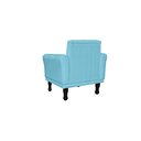 Ver imagem 3 de Poltrona Decorativa Classic Suede Azul Tifany Pés Madeira Mz Decor