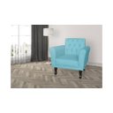 Ver imagem 4 de Poltrona Decorativa Classic Suede Azul Tifany Pés Madeira Mz Decor