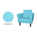 Ver imagem 2 de Poltrona Decorativa Classic Suede Azul Tifany Pés Madeira Mz Decor