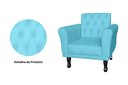Ver imagem 2 de Poltrona Decorativa Classic Suede Azul Tifany Pés Madeira Mz Decor