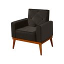 Ver imagem 3 de Kit 2 Poltronas Decorativa Florença Pés em Madeira Maciça Estofado Veludo - Marrom