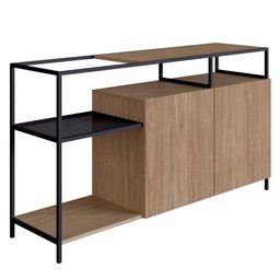 Buffet Para Sala de Jantar 2 Portas Pés Metálicos Dinâmico Hanover/Preto - Artesano - 8