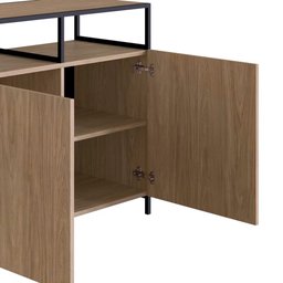 Buffet Para Sala de Jantar 2 Portas Pés Metálicos Dinâmico Hanover/Preto - Artesano - 7