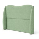 Ver imagem 3 de Cabeceira Cama Casal Petala 140cm Orgânica Curva Bouclê Verde - Montanari's Decor