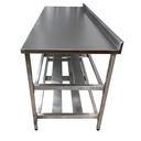 Ver imagem 3 de Mesa Aço Inox Profissional 190x70x90 cm com 2 Prateleiras Fenestradas com Espelho Nortinox