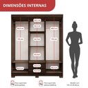 Ver imagem 5 de Guarda-Roupas 6 Portas 2 Gavetas Premier Marrom/Capuccino