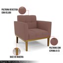 Ver imagem 3 de Poltrona Decorativa Karen Pés Fixo em Madeira Castanho Veludo Rose G19 - Gran Belo