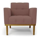 Ver imagem 6 de Poltrona Decorativa Karen Pés Fixo em Madeira Castanho Veludo Rose G19 - Gran Belo