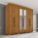 Ver imagem 1 de Guarda Roupa Casal com Pés e Espelho 6 Portas 6 Gavetas 100% MDF Itália Plus Marrom/Cinamomo