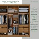 Ver imagem 6 de Guarda Roupa Casal com Pés e Espelho 6 Portas 6 Gavetas 100% MDF Itália Plus Marrom/Cinamomo