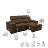 Sofá 4 Lugares Retrátil e Reclinável Turmalina Veludo 252cm Redenobre Cor:marrom; - 5