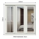 Ver imagem 3 de Guarda-roupa Casal Madesa Kansas 3 Portas de Correr de Espelho 3 Gavetas