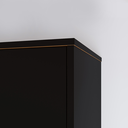 Ver imagem 4 de Armário Suspenso Aéreo 3 Portas com Nicho Organizador Jéssica - Preto / Cinamomo