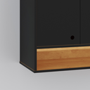 Ver imagem 5 de Armário Suspenso Aéreo 3 Portas com Nicho Organizador Jéssica - Preto / Cinamomo