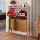 Ver imagem 4 de Sapateira Vertical Estreita Gavetas Basculante Porta 12 Pares Calçados Sapateiro Quarto Hall Entrada