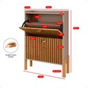 Ver imagem 7 de Sapateira Vertical Estreita Gavetas Basculante Porta 12 Pares Calçados Sapateiro Quarto Hall Entrada