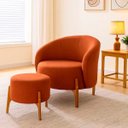 Ver imagem 7 de Poltrona Decorativa Luxo com Puff Ariela Bouclê Ds Home