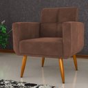 Ver imagem 1 de Poltrona Decorativa Itaqui Veludo Ferrugem