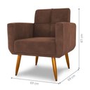 Ver imagem 3 de Poltrona Decorativa Itaqui Veludo Ferrugem