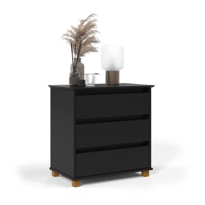 Mesa de Cabeceira Mini Cômoda para Sala e Quarto - Preto