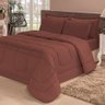 Kit Edredom Confort Casa Dona Dupla Face Casal Queen 6 Pçs com Lençol Tabaco - 1