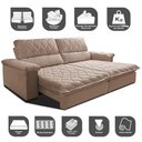 Ver imagem 3 de Sofá Retrátil e Reclinável 3,15m Molas Ensacadas Cama inBox Big Home com Bordado 3D Velusoft