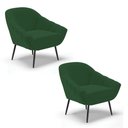 Ver imagem 1 de Kit 02 Poltronas Giovana Veludo Verde Esmeralda Pés Palito de Ferro - D’Rossi