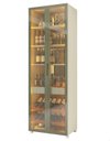 Ver imagem 3 de Cristaleira Torre Modulo Estante Bar Adega LED Pés Ladisa Cor:Off White/Bronze