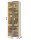 Ver imagem 7 de Cristaleira Torre Modulo Estante Bar Adega LED Pés Ladisa Cor:Off White/Bronze