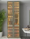 Ver imagem 2 de Cristaleira Torre Modulo Estante Bar Adega LED Pés Ladisa Cor:Off White/Bronze