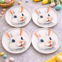 Ver imagem 2 de Jogo Pratos Sobremesa Sorrisos Coelho Branco 21,5cm Kit 8pç