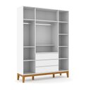Ver imagem 5 de Berço Americano Unique e Guarda Roupa 4 Portas Nature Clean Branco Soft Eco Wood e Colchão Ortobom –