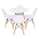 Ver imagem 1 de Conjunto Mesa Redonda Eiffel 70cm com 4 Cadeiras Eiffel Branca