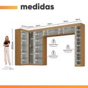 Ver imagem 3 de Guarda Roupas Modulado Closet de Canto Quarto Completo 12 Portas Espaço Cama Queen 1,58m Madrid