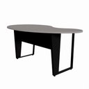 Ver imagem 3 de Mesa para Escritório Mesa Linear Orgânica sem Gavetas 175cm Cinza Sagrado com Preto F5 Office