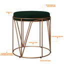 Ver imagem 4 de Kit 03 Puffs Decorativo Aramado Bronze Zaya L02 Suede Verde Musgo - Lyam Decor