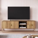 Ver imagem 1 de Rack Orgânico para TV até 65 Polegadas 180cm 2 Portas 2 Gavetas Metal Luna