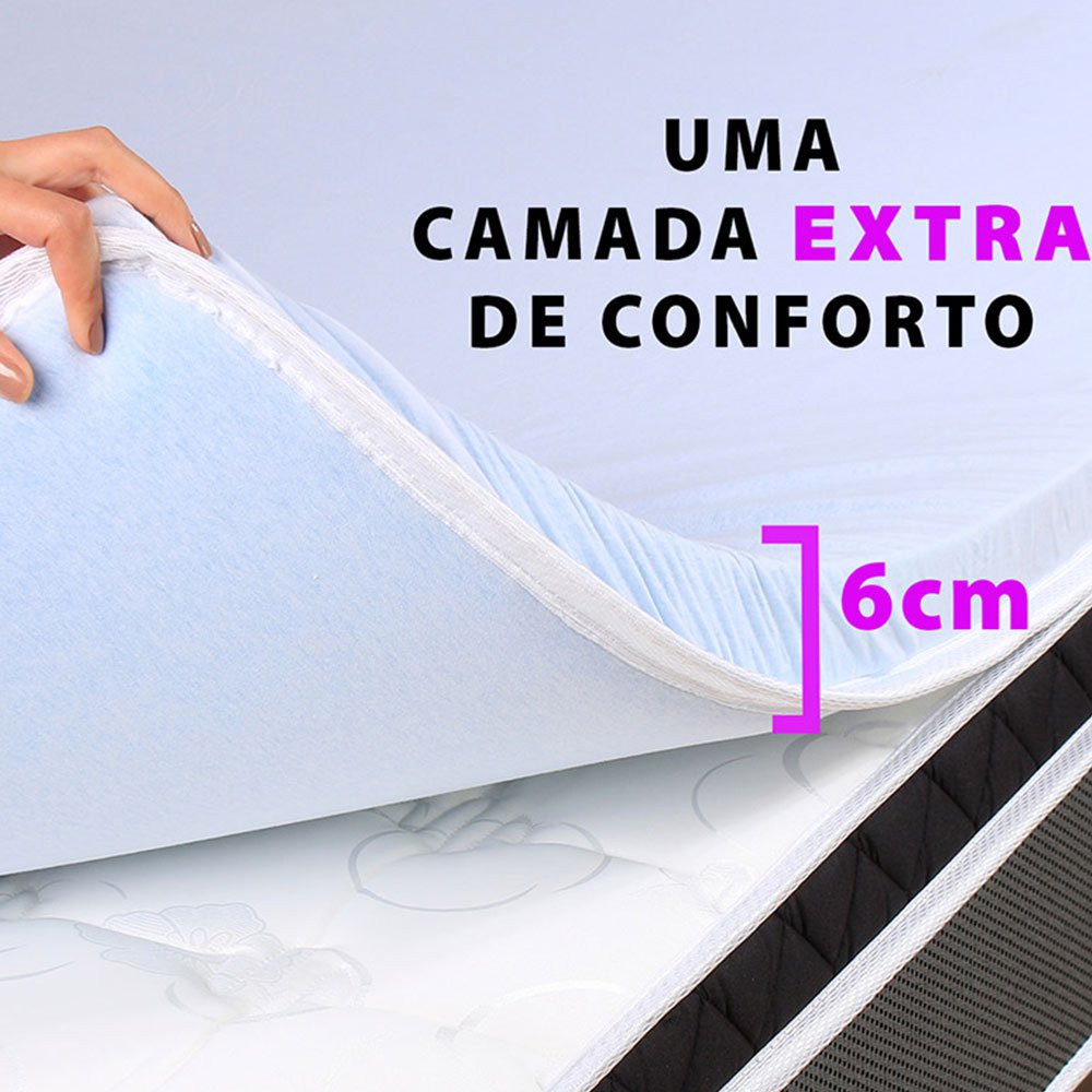 Pillow Top Solteiro de Espuma Viscoelástico Gel da Nasa D28 88x188x6cm - BF Colchões - 3