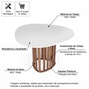 Ver imagem 3 de Mesa de Jantar Orgânica 4 Lugares 120x118cm MDF Branco e Noronha - Straub Web