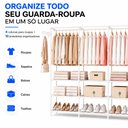 Ver imagem 4 de Arara Cabideiro com Sapateira e 10 Prateleiras 4 Colunas Branco Armário Organizador Quádruplo para C