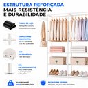 Ver imagem 2 de Arara Cabideiro com Sapateira e 10 Prateleiras 4 Colunas Branco Armário Organizador Quádruplo para C