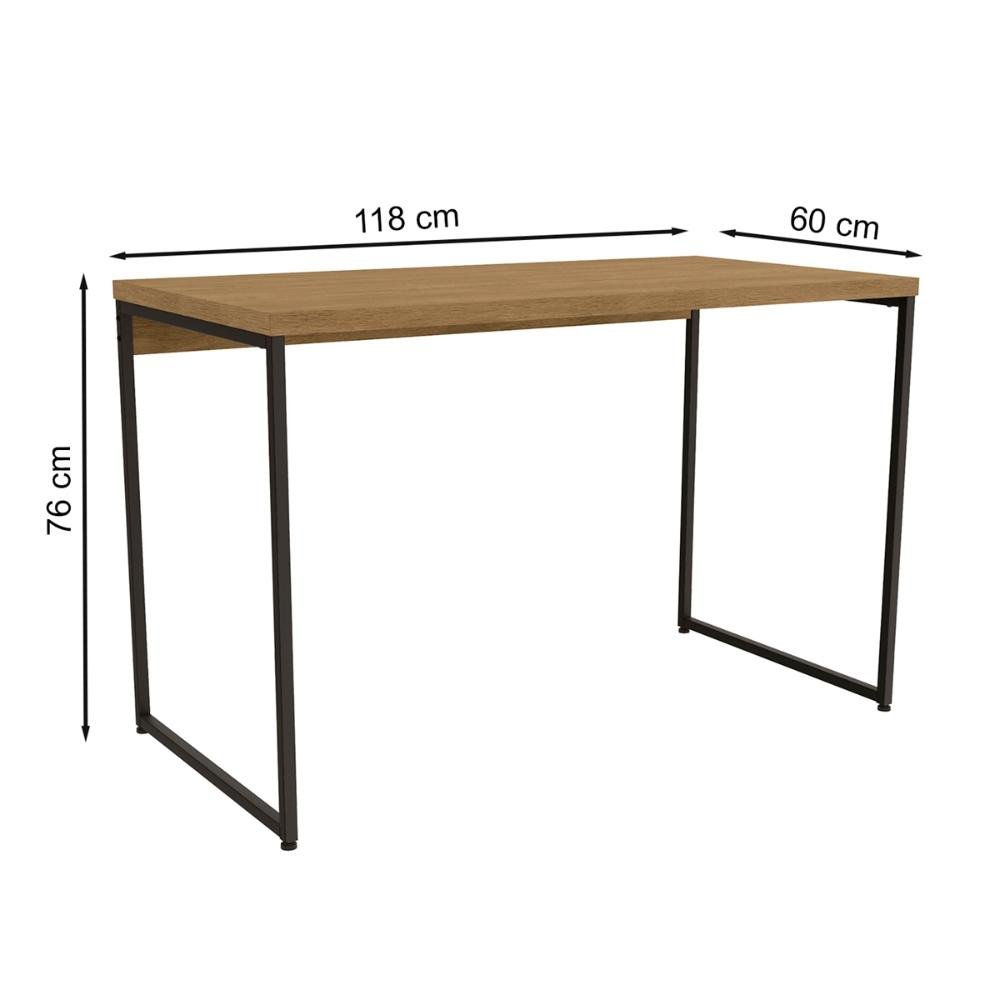 Mesa de Escritório Kappesberg 118cm + Gaveteiro 1 Gaveta Crome Freijó/Preto - 7